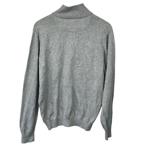 Lacoste Gray Quarter Zip Sweater Size M 4 Alligator Logo 100% Cotton - Picture 7 of 8